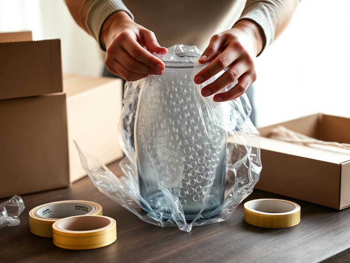Bubble wrapping fragile items